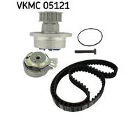SKF Pompa dell'acqua + kit cinghia di distribuzione VKMC 05121 plastica con tendicinghia