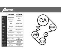 Kit distribuzione + pompa acqua WPK-1580R02 AIRTEX per CITROËN PEUGEOT FIAT
