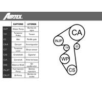 Kit distribuzione + pompa acqua WPK-167801 AIRTEX per PEUGEOT FORD CITROËN MAZDA