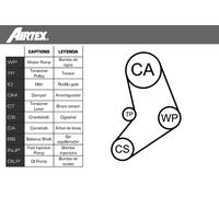 Kit distribuzione + pompa acqua WPK-185201 AIRTEX per ABARTH ALFA ROMEO FIAT