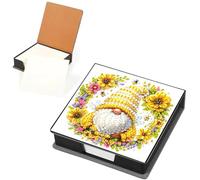 Kit DIY per Quaderno con Pittura Diamante, Scatola per Biglietti con Strass PU e 160 Fogli, Porta Memo con Cristalli Autoadesivi per Casa e Ufficio