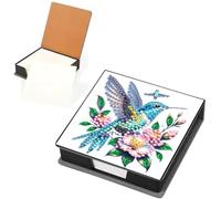 Kit DIY per Quaderno con Pittura Diamante, Scatola per Biglietti con Strass PU e 160 Fogli, Porta Memo con Cristalli Autoadesivi per Casa e Ufficio