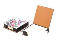 Kit DIY per Quaderno con Pittura Diamante, Scatola per Biglietti con Strass PU e 160 Fogli, Porta Memo con Cristalli Autoadesivi per Casa e Ufficio