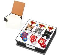 Kit DIY per Quaderno con Pittura Diamante, Scatola per Biglietti con Strass PU e 160 Fogli, Porta Memo con Cristalli Autoadesivi per Casa e Ufficio