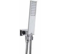 BOSSINI - FLAT-ONE kit supporto orientabile con presa acqua, duplex e flessibile [varie finiture] - C13001/C13011 : Finitura - Cromo lucido
