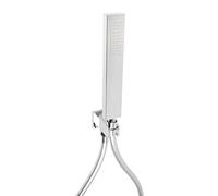 Kit Doccetta e Supporto 1 getto Quadrato Cromo in Ottone Mod. Set Quadrato Cromo