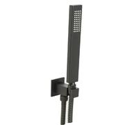 Kit doccetta Mc Quadrato con supporto e flessibile nero opaco