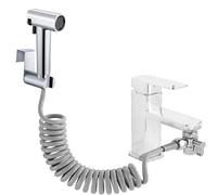 Kit Doccetta per Bidet Portatile, modalità doppio getto, soffione in ABS ad alta pressione, kit spray per pannolini in tessuto per bambini con erogatore per rubinetto, tubi flessibili