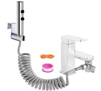 Kit Doccetta per Bidet Portatile -Spruzzatori a mano di acciaio inossidabile da bagno, Doccia con Deviatore 2 Vie, Tubo Flessibile da 150 cm e supporto