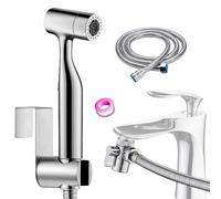 Kit Doccetta per Bidet Portatile -Ugello del filtro per la rimozione del cloro,ABS Spruzzatore per WC con doppia modalità, Doccia con Deviatore 2 Vie, Tubo Flessibile da 150 cm e supporto