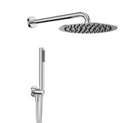 Kit doccia co soffione tondo diametro 20 cm braccio a parete e doccino con flessibile da cm 150 - : , CONFEZIONE: 1 pz., Tipo di accessorio: Soffione 2 MM Spessore