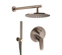 Kit doccia completo colore PVD Satin Platinum con miscelatore doccia incasso a