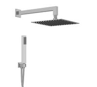 Kit Doccia con soffione quadro cm 25x25 con braccio doccino e flessibile da cm 150 - : , CONFEZIONE: 1 pz., Tipo di accessorio: Soffione 2 MM Spessore