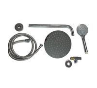 KIT DOCCIA INCASSO CON SOFFIONE 20 CM TONDO INOX, BRACCIO E DOCCETTA - DAMAST