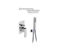 Kit doccia incasso quadrato cromo con soffione 20x20 cm Cromo