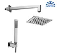 Kit doccia incasso quadro completo di: soffione 20x20 cm, doccetta, supporto qua