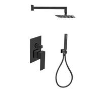Kit doccia Kyra 2 incasso doccia due vie soffione e doccia monogetto nero opaco