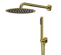 Kit Doccia Round 250 Millimetri Acciaio Forma Tonda Ix Box oro matt e oro lucido - CONFEZIONE: 1 pz., Finitura: Oro Lucido