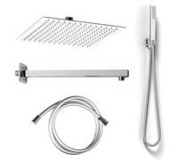 METAFORM Kit Restyling Doccia Quadrato 1 Getto Cromo in Acciaio Inox 18/10 Aisi 304 MOD. Kit Slim Quadrato