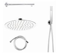 Kit doccia Starter soffione tondo acciaio inox Ø 20 cm Cromo brillante