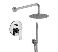 OGOMONDO Kit Doccia Tondo 1 Completo di Soffione Doccetta e Miscelatore con Deviatore Red