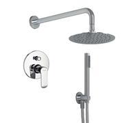 Kit Doccia Tondo 2 Completo di Soffione Doccetta Miscelatore con Deviatore Slim