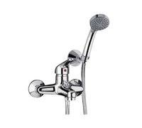 Kit Doccino e Miscelatore Monocomando per Vasca da Parete in Ottone Paini Cromato