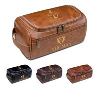 Kit Dopp con monogramma personalizzato da uomo, borsa da toilette con incisione personalizzata, Natale, compleanno, festa del papà, testimoni dello sposo, regalo per papà, marito, nonno