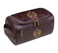 Kit Dopp personalizzato in pelle, borsa da toilette da uomo, regalo per la festa del papà, testimone, marito, nonno, Caff scuro, Misura unica, Beauty case