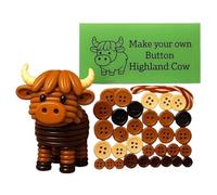 Kit D'ornement De Bouton De Vache Highland - Ensemble D'artisanat À Vache À Highland Bouton Fait À La Main, Ornement Pour Sapin Et Décoration Intérieure | Idée Déco Holiday Drôle Pour Porte