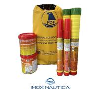 KIT DOTAZIONE DI SICUREZZA BARCA ENTRO 6/12/50 MIGLIA RAZZI FUMOGENI SOCCORSO
