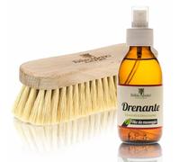 Kit Drenante Base, Spazzola Corpo per Spazzolatura a Secco con Olio massaggio drenante 150ml - Made in Italy
