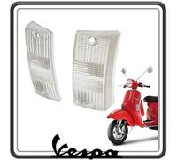 KIT DUE GEMMA GEMME PLASTICA PLASTICHE VETRINI FRECCIA FRECCE ANTERIORI BIANCHE TRASPARENTI PER VESPA PX TUTTI I MODELLI - VESPA ARCOBALENO.