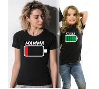 KIT DUE MAGLIETTE NERE - MADRE E FIGLIA BATTERIA