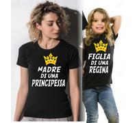 KIT DUE MAGLIETTE NERE - MADRE E FIGLIA REGINA
