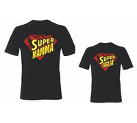 KIT DUE MAGLIETTE NERE - MADRE E FIGLIA SUPER