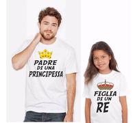KIT DUE MAGLIETTE - PADRE E FIGLIA RE E PRINCIPESSA