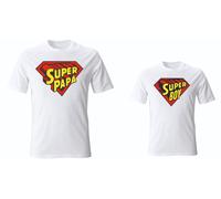 KIT DUE MAGLIETTE - PADRE E FIGLIO SUPER PAPA' E SUPER BOY