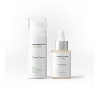 InnovaGoods® Set per la cura del viso con CBD, x1 siero per il viso, Nutre, lenisce, riduce arrossamenti e rughe, x1 crema viso dona elasticità idrata, protegge la pelle. Pelli sensibili