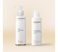 InnovaGoods® Set per la cura del viso con Riso, x1 gel detergente viso idrata, calma e illumina, x1 tonico viso Bilancia il pH della pelle e migliora l'assorbimento degli attivi, per tutti i tipi di