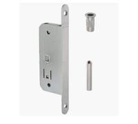 Kit duetto Serratura Agb da infilare per porte pieghevoli a libro. Colore acciaio cromo opaco entrata mm.30.frontale 16x168