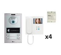 Kit Duox Connect Per 4 Abitazioni Con Monitor (2 Fili) Di Fermax
