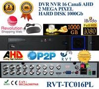 DVR 16 Canali CH AHD P2P CLOUD TVCC PTZ ibrido Analogico/AHD top Quality full hd