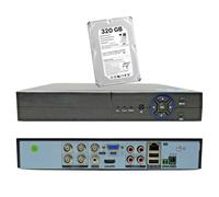 Kit DVR 4 Canali AHD CON HD 320GB P2P Xmeye WEB SERVER HDMI HARD DISK APP