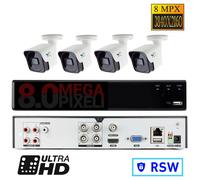 Kit DVR 4 Canali e 4 Telecamere bullet 8 mega pixel ultra hd professionale