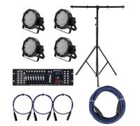 Kit Effetti PAR 144 LED Luce Faro Faretti RGBW Strobo USB DMX Mixer Cavi Stativo