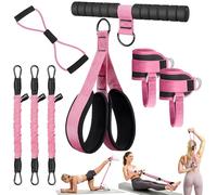 Kit Elastici Fitness,Elastico per Esercizi con Pedale,Sit-Up Attrezzo per Addominali, Cavigliere Palestra, Elastici Palestra a Forma di 8, Attrezzi Palestra Casa per Allenamento Completo e di Forza