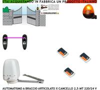 KIT ELETTRICO 220 V BRACCIO COMPASSO CANCELLO ANTA MAX 2,5 MT FOTO 3 RADIOC FARO