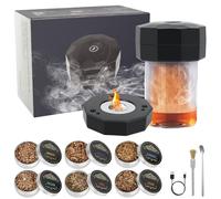 Kit Elettrico per Affumicare i Cocktail, Kit per Affumicare Il Whisky con 6 Trucioli di Legno, Regalo per Marito, Padre e Amanti dei Cocktail (Non è Necessario Il Butano)