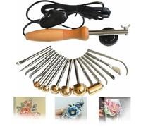Kit elettrico per realizzare fiori in tessuto con temperatura regolabile, 17 teste da stiro, staffa antiscottatura per decorazioni fai da te per feste di nozze